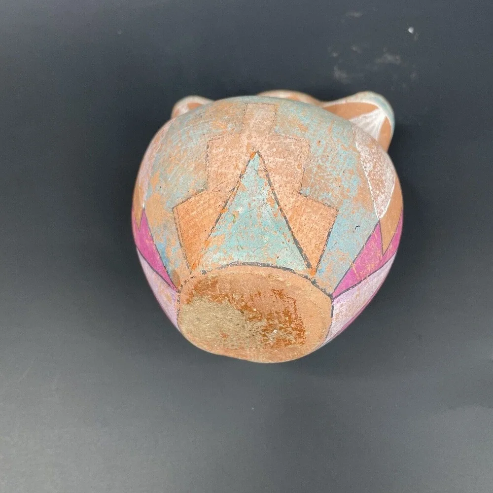 Vtg Wedding Vase Double Spout Southwestern Mexican Native American Style Painted